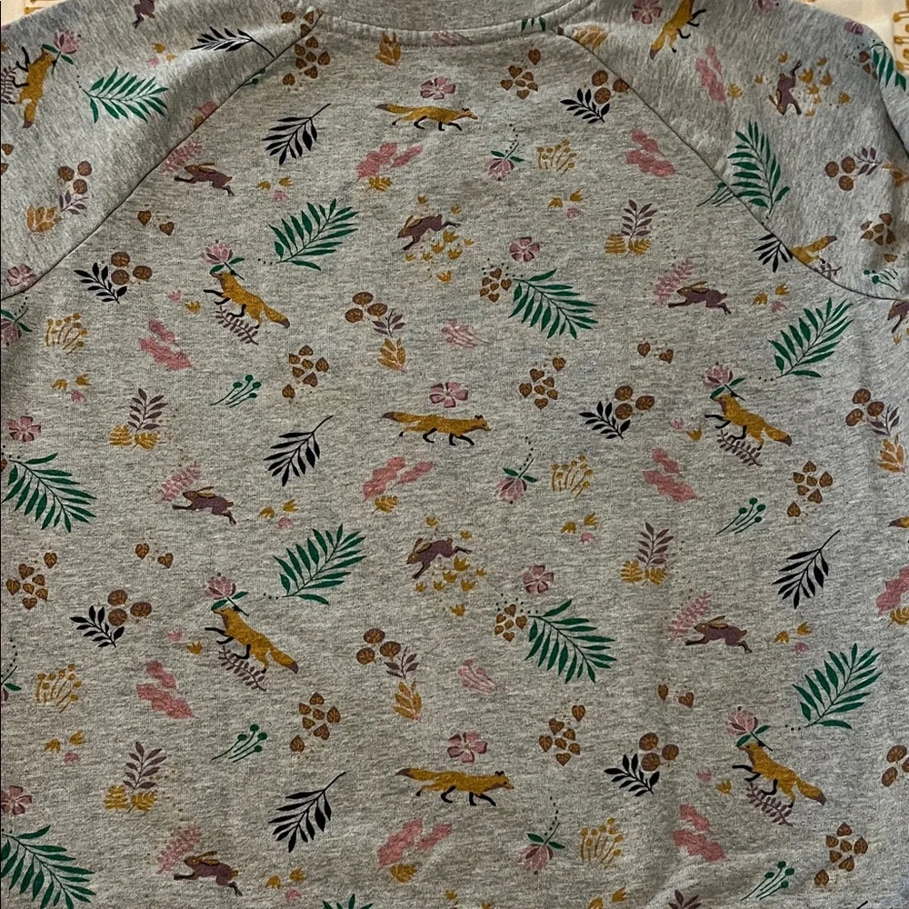 Boden Gray Sweatshirt with Animal and Leaf Print - Picture 4 of 4